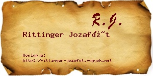 Rittinger Jozafát névjegykártya